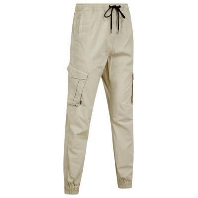 Trousers Fairbanks Stretch Cotton Blend Elastic Waist Multi-Pocket Cargo Trousers in Peyote Gray / M - Tokyo Laundry