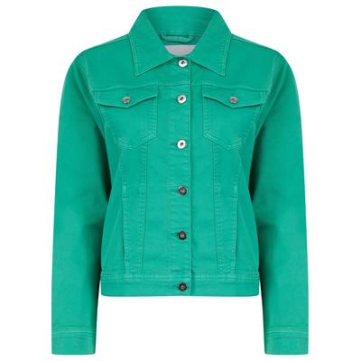 Coats / Jackets Feather Women's Stretch Cotton Denim Jacket in Ocean Green - Amara Reya / 14 - Tokyo Laundry