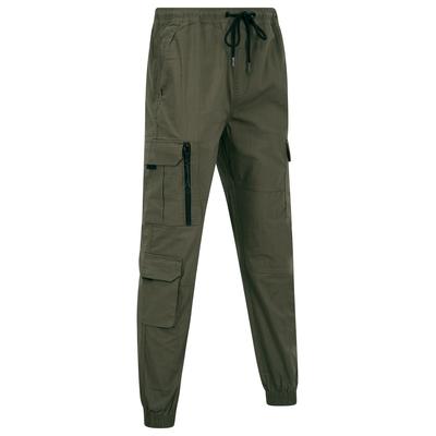 Trousers Irazu Stretch Cotton Blend Elastic Waist Multi-Pocket Cargo Trousers in Crocodile / L - Tokyo Laundry