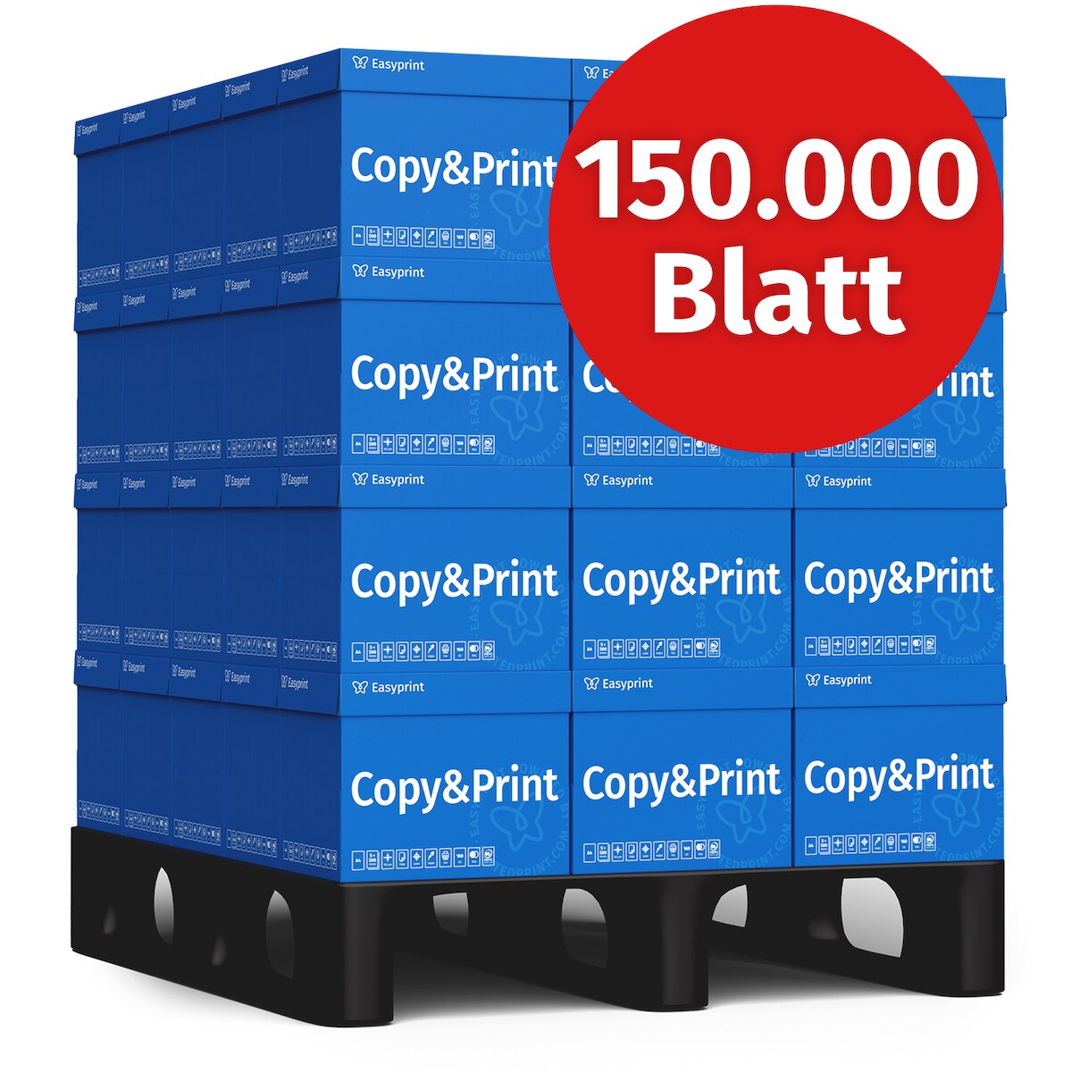 Easyprint Druckerpapier Kopierpapier 150000 Blatt (60 x 2.500) DIN A4 Premium Hochweiß CIE 160 Testsieger PEFC zertifiziert Image