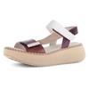 Sandalette GABOR, Damen, Gr. 38, braun (camelfarben kombiniert), Leder, Ziegenveloursleder, modisch, Schuhe, Plateau, Keil, Riemchensandale mit Best Fitting-Ausstattung