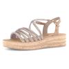 Keilsandalette GABOR, Damen, Gr. 37, braun (goldfarben, hellbraun), Ziegenveloursleder, Synthetik, modisch, Schuhe, Plateau, Sommerschuh, Riemchensandale mit Best Fitting-Ausstattung