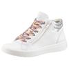 Sneakerboots ARA "ROM", Damen, Gr. 7,5 (41), silber (weiß, silberfarben), Glattleder, kontrastfarbene Details, sportlich, Schuhe, High Top Sneaker, Schnürboots in Weite G (= weit)