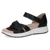 Riemchensandale CAPRICE, Damen, Gr. 41, schwarz, Leder, sportlich, Schuhe, Keilsandalette, Sommerschuh, Bequemschuh mit Klettverschluss