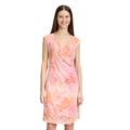 Druckkleid CARTOON "Cartoon Casual-Kleid ohne Arm", Damen, Gr. 42, Normalgrößen, bunt (orange, pink), Obermaterial: 95% Polyester, 05% Elasthan. Futter: 95% Viskose, 5% Elasthan., feminin, körpernah kurz, U-Boot-Ausschnitt, Kleider, Muster