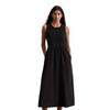 Midikleid MARC O'POLO "aus TENCEL™ Lyocell-Leinen-Mix", Damen, Gr. 32, Normalgrößen, schwarz, Obermaterial: 90% Lyocell, 10% Leinen; Futter: 100% Nicht verfügbar, unifarben, weit wadenlang, Rundhals, ohne Ärmel, Kleider