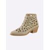 Stiefelette HEINE, Damen, Gr. 41, beige (sand), Leder, Veloursleder, Veloursleder, modisch, Schuhe