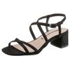 Sandalette TAMARIS, Damen, Gr. 38, schwarz, Textil, Veloursleder, elegant, Schuhe, Sommerschuh, Sandale, Blockabsatz, mit feinen Riemchen, Topseller