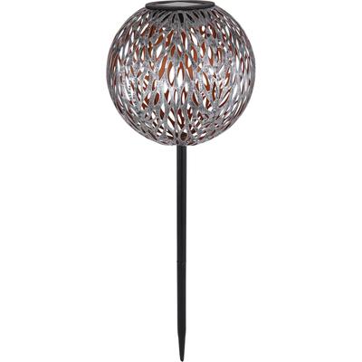 LED Solarleuchte GLOBO LIGHTING "SOLAR", grau (silbergrau), 1 flammig,, Lampen, Solarlampe für Garten, Toller Lichteffekt, Solarkugel mit Erdspieß Image