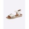Sandale JANA, Damen, Gr. 40, gold (weiß, goldfarben), Lederimitat, feminin, Schuhe