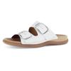 Pantolette GABOR, Damen, Gr. 38, weiß, Kalbsleder, unifarben, Basic, Schuhe, Keilabsatz, Sommerschuh, Bequemschuh, praktische Klettverschlüsse