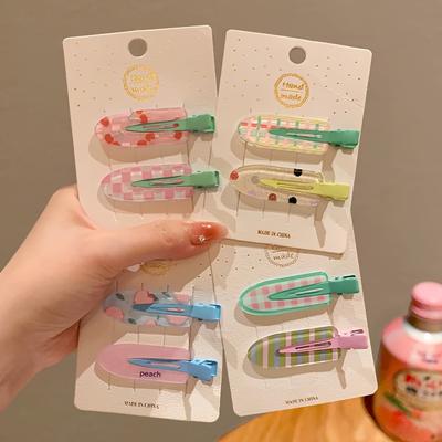 TEMU Fruit-themed Acrylic Barrettes Set Of 8, Cute , Shape With Quirky , For 14+, Assorted Prints, Ideal For Homecoming Accessories Image