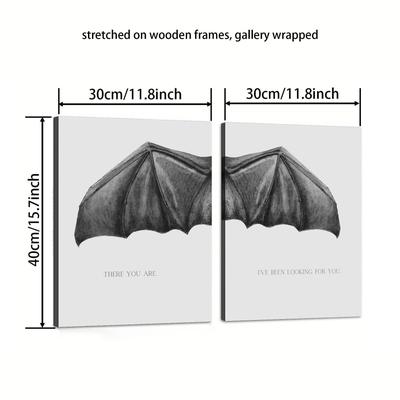TEMU 3pcs Wood Frame Canvas Poster With Wings And Quotes, Modern Wall Decor For Living Room, Bedroom, Office And Dorm Image