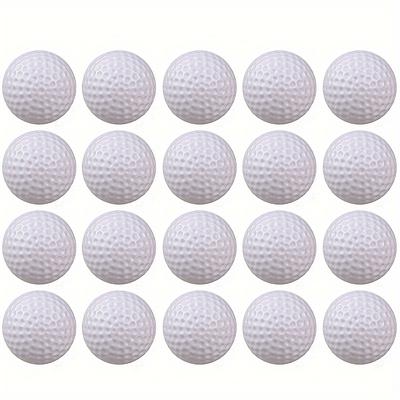 TEMU 20pcs White Pe Golf Practice Balls, 41mm For Indoor Use - Polyethylene, Ideal For Training And Drills, Golf Training Equipment | Golf Balls | Smooth Texture