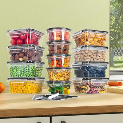 TEMU Must-have For Families! Freshness Container Meal Prep Set 13-piece Set|storage Containers|0.55l/0.24l|100% Leak-proof + Hygienic||dishwasher, Microwave, And Freezer Safe, Transparent/black Image