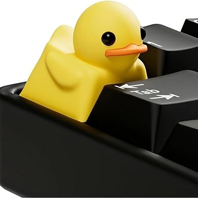 TEMU Cute Yellow Duck Keycap For - Cartoon Design, Relax Peripheral, Abs Material, Oem Profile, Single Piece, Cute Keycaps