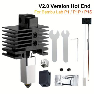 TEMU Complete Hotend Kit For X1, X1c, X1e, P1, P1p, P1s Series 3d Printer - Durable Steel Nozzle Set (0.2, 0.4, 0.6, 0.8mm), Extruder Replacement, And More,
