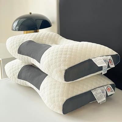 TEMU 2pcs Buy 1 Get 1 Free, Total Of 2pcs Soft Knitted Massage Neck Pillow - Adjustable Ergonomic Orthopedic Contour Support, High Quality Pillow Core, Removable Cover For Image