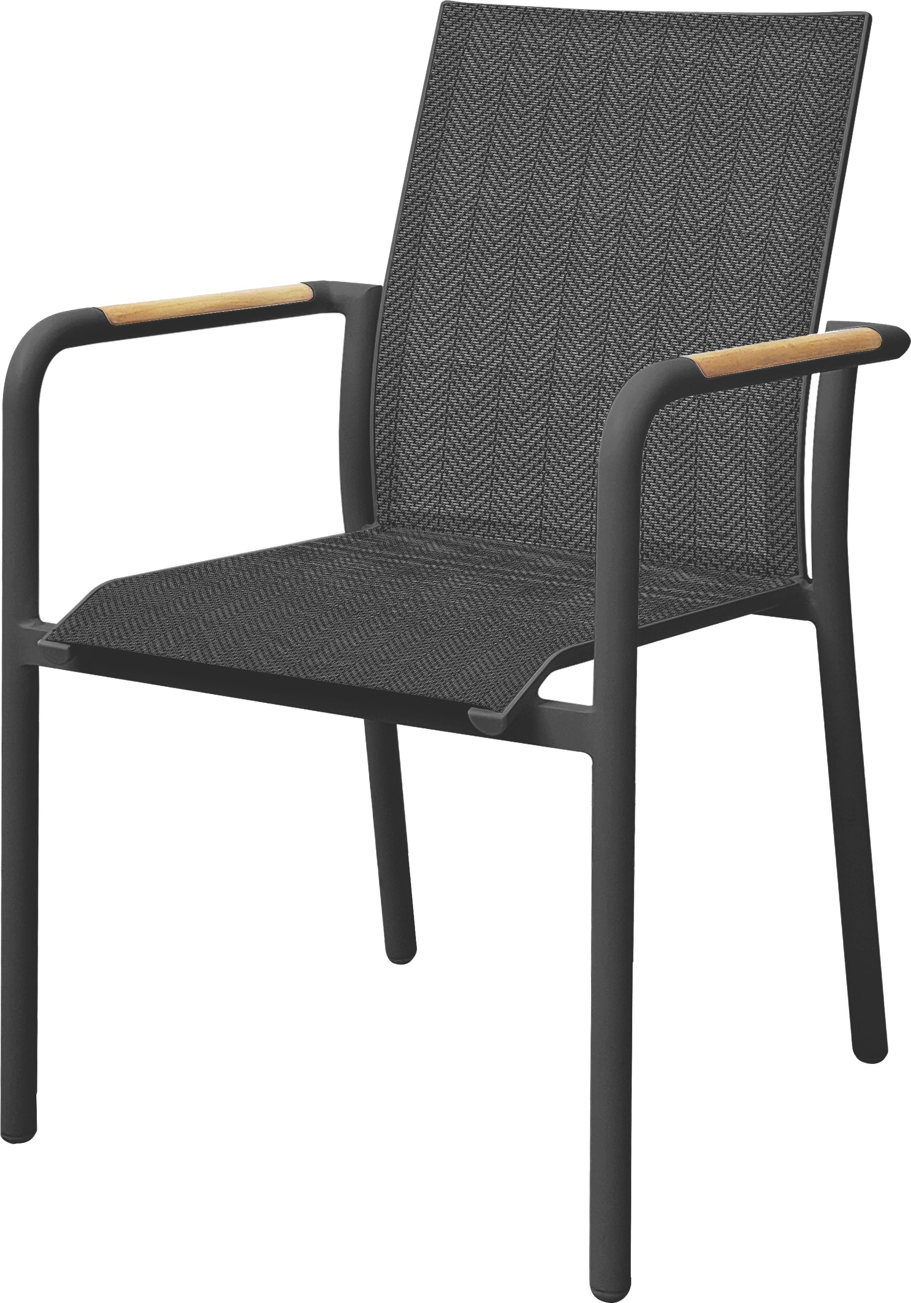 Gartenstuhl BEST "Paros", grau (anthrazit), B:56,5cm H:89cm T:64cm, Aluminium, Stühle, Outdoor Dining Stuhl