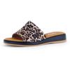 Pantolette GABOR "RHODOS", Damen, Gr. 42, braun (leo), Ziegenveloursleder, animal-print, klassisch, Schuhe, Sommerschuh, Komfortschuh, kleiner Stretcheinsatz, Weite G (=weit)