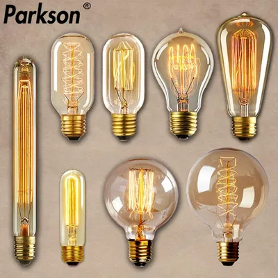 E27 Retro Edison Lamp Bulb AC 220V 40W ST64 G80 G95 G125 T225 Incandescent Lamp Dimmable Vintage Edison Light bulb