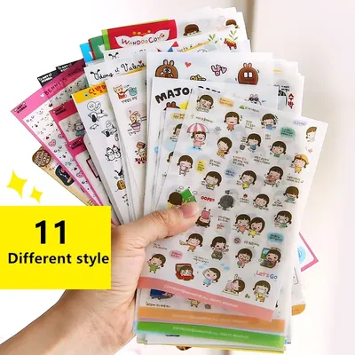 6 Teile/satz Transparente PVC Wasserdichte Cartoon Aufkleber DIY Hand Konto Dekorative Aufkleber Image