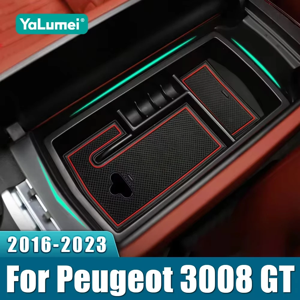 Für Peugeot 3008 GT 2017 2018 2019 2020 2021 2022 2023 3008 GT Hybrid Auto Zentrale Armlehne Lagerung Box Organizer Fach Zubehör Image