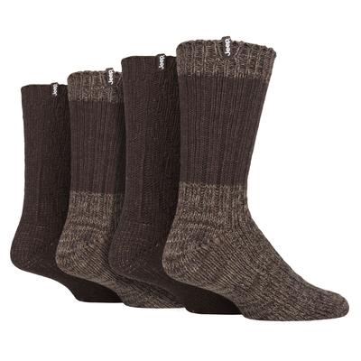 Herren 4er-Pack Wollwander-Socken | Rippstrick-Wollmischung Stiefelsocken Image