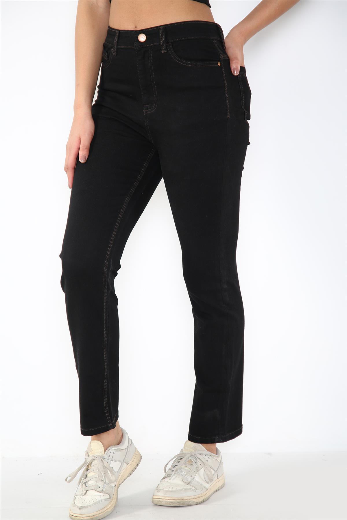 Ladies Magic Shaping High Waisted Straight Leg Jeans in Schwarz Image