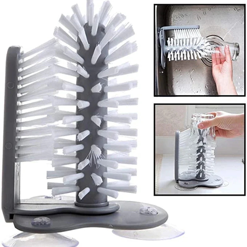 Waschbecken Wasser Flasche Reinigung Pinsel Glas Tasse Pinsel Becher Tassen Reiniger Starke Saugung Faul Sauber Pinsel Tasse Glas Bar Küche Werkzeuge Image