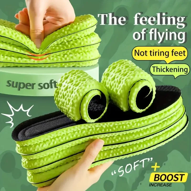 1 Paar Unisex grün schwarz Sporte in lagen, atmungsaktive stoß dämpfende weiche Einlegesohlen, bequeme Einlegesohlen zum Laufen, Klettern Image