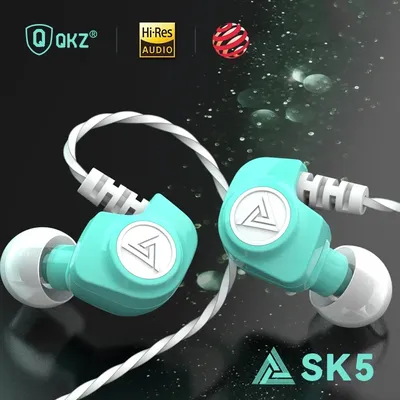 QKZ SK5 HIFI Headsets 3,5 mm In-Ear-Stereo-Ohrhörer mit schwerem Bass, dynamischer Kopfhörer mit Mikrofon, Spiel, Sport, Musik, Monitor, Ohrhörer mit Geräuschunterdrückung Image
