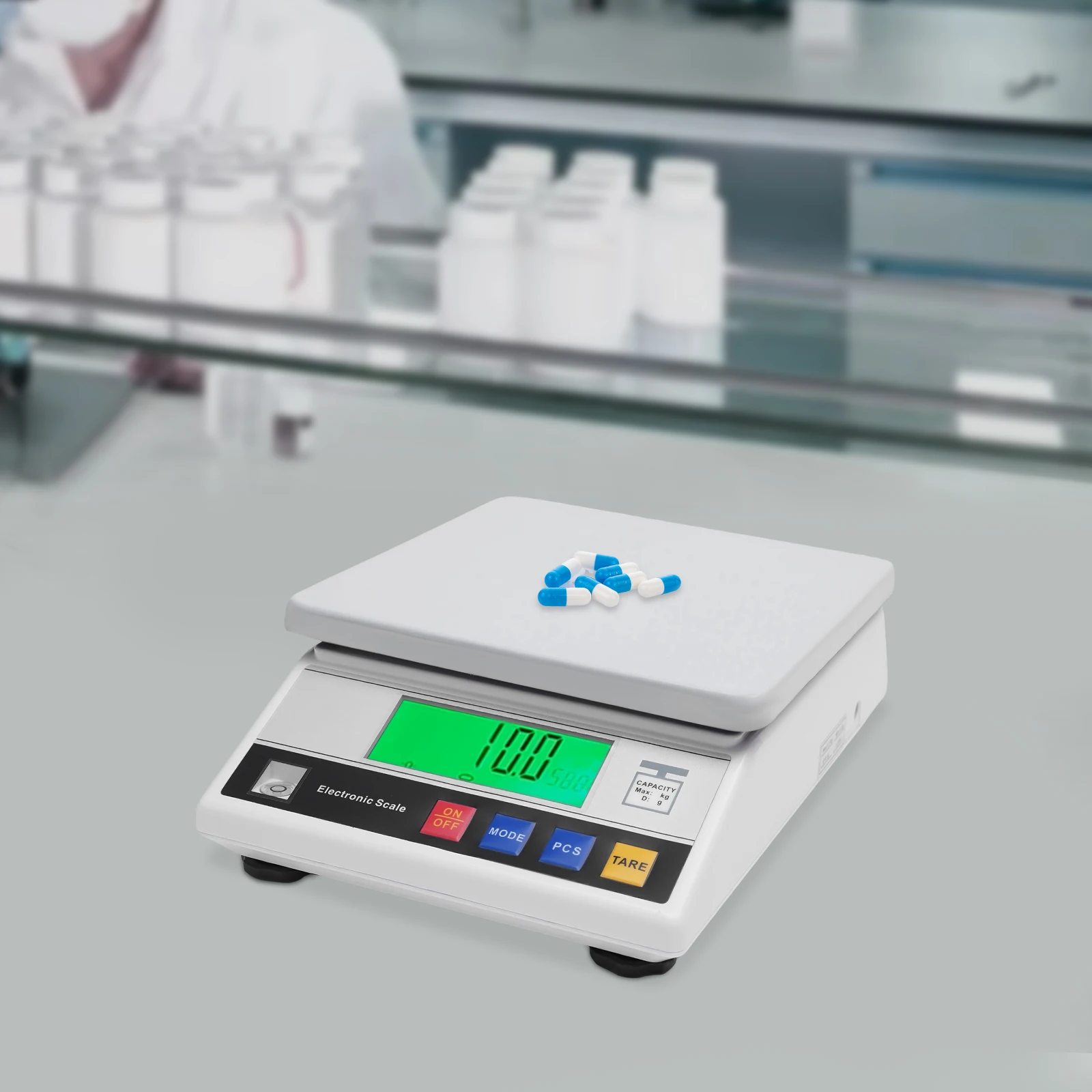 Elektrische Waage, LCD-Präzisionsindustrie, Waage, Schmuckwaage, Genauigkeit, Labor-Präzisionswaage, 0,1 g, 100–240 V AC Image