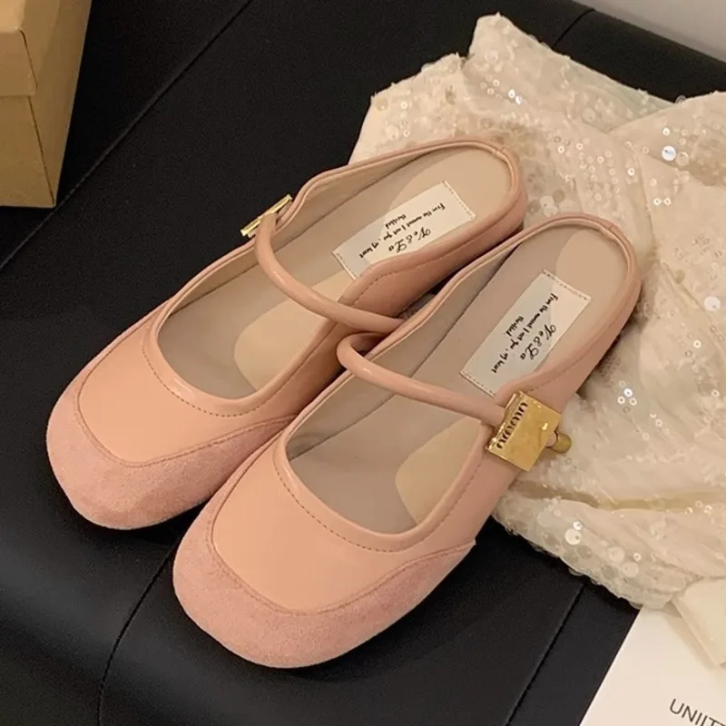 Sommer frauen Wohnungen Schuhe Barfuß Schuhe Outwear Rosa Kühle Halbe Hausschuhe Koreanischen Stil Casual Weiche Flache Maultiere Damen Schuhe