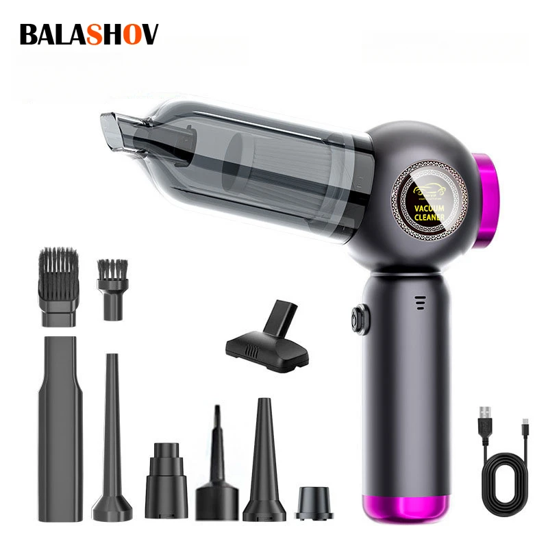 Bürstenloser Staubsauger für Auto- und Heimstaubsauger, Waschen, Blasen und Pumpen. USB-Staubsauger mit großer Saugkraft Image