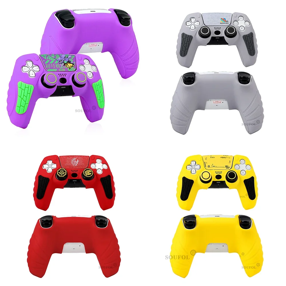 Spielthema, rutschfeste Silikon-Soft-Schutzhülle, Aufkleber-Haut für Playstion5 PS5 Game Controller-Hülle, Daumen-Stick-Griffkappe Image