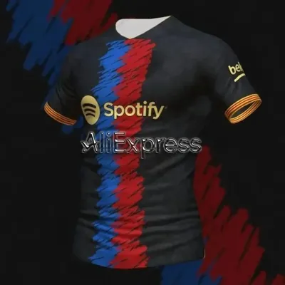 Summer Printed Barcelona Football Jersey for Men and Women, Comfortable, Breathable, Fast Drying