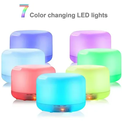 Aroma Diffuser, 300ml Aromatherapy Oil Diffuser with 7-Color Light, Timer-Adjustable Fog Mode