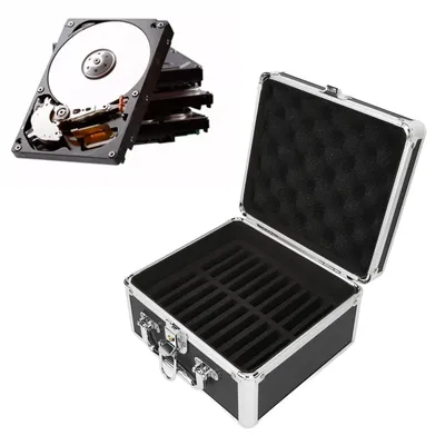 2.5in Hard Drive Storage Box Convenient Handle 20 Bays Hard Drive Case Aluminum Alloy Security Lock