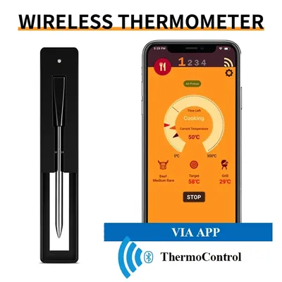 New Wireless Meat Food Thermometer for Oven Grill BBQ Smoker Kitchen Smart Digital Bluetooth