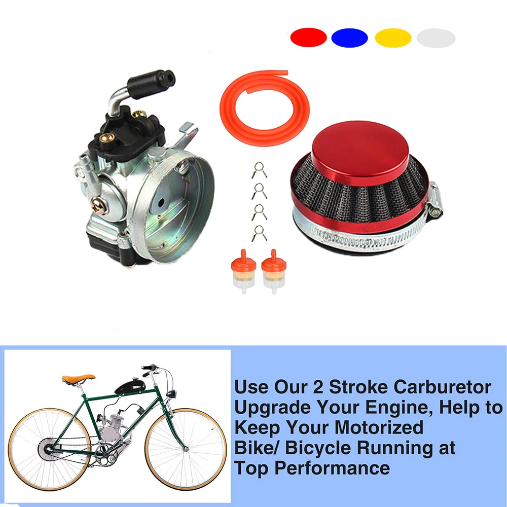 Carburatore da corsa 2 tempi 49cc 50cc 66cc 80cc 100cc con filtro dell'aria per motore a gas a 2 tempi Motorizzato Moto Bike