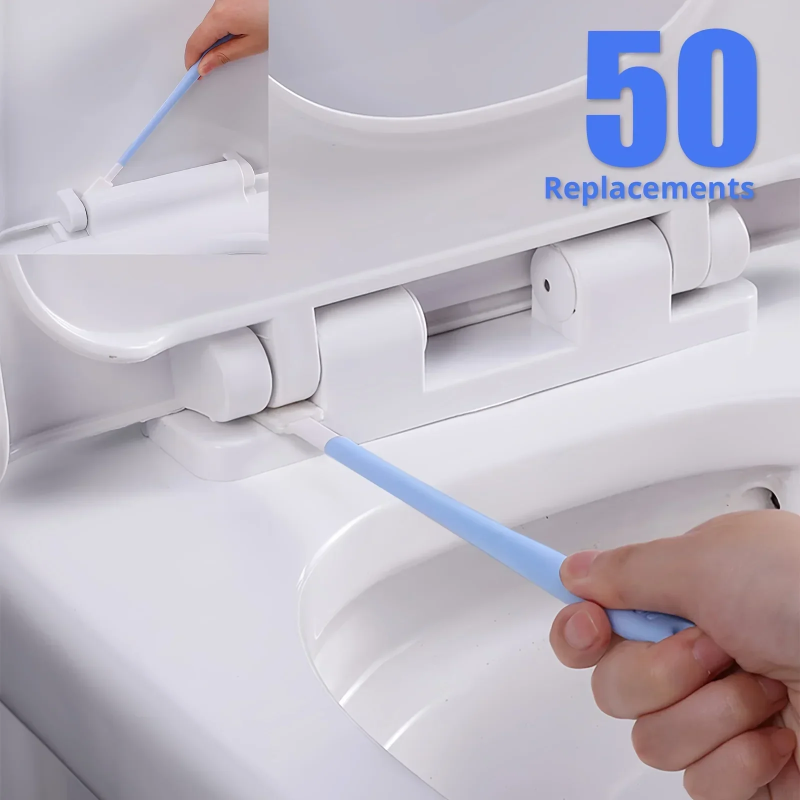 Brosse de nettoyage de salle de bains jetable, 30 pièces, brosse de nettoyage de salle de bains à Long manche avec tête de brosse remplaçable, accessoires de salle de bains