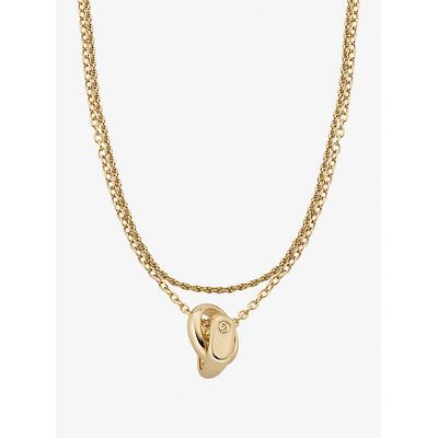 Michael Kors Double Layered Intertwined Necklace Gold One Size