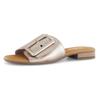 Pantolette GABOR "RHODOS", Damen, Gr. 39, gold (goldfarben), Ziegenleder, metallic, klassisch, Schuhe, Blockabsatz, Sommerschuh, Komfortschuh in Weite G (= weit)