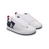 Sneaker DC SHOES "Court Graffik", Gr. 11(44,5), weiß, navy, rot, 57.05% Leder, 28.2% Synthetikmaterial, 13.87% Polyester, 0.88% Textil, Schuhe