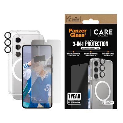 CARE BY PANZERGLASS Displayschutzglas "3-in-1 Privacy Protection Set", transparent, B:11,00cm H:2,50cm T:20,00mm, Displayfolien, Blickschutz, Schutzfolie, Bildschirmschutz, kratz- & stoßfest
