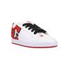 Sneaker DC SHOES "Court Graffik", Gr. 9,5(42,5), weiß, rot, schwarz, 57.05% Leder, 28.2% Synthetikmaterial, 13.87% Polyester, 0.88% Textil, Schuhe