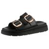 Pantolette TAMARIS, Damen, Gr. 37, schwarz, Leder, unifarben, Basic, Schuhe, Keilabsatz, Plateau, Sommerschuh, mit Touch It-Ausstattung