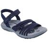 Sandale SKECHERS "REGGAE SLIM", Damen, Gr. 42, blau (navy), Textil, Lederimitat, casual, Schuhe, Sommerschuh, Trekking Sandale mit praktischem Klettverschluss