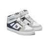 Sneaker DC SHOES "Pure High-Top EV", Kinder, Gr. 6,5(38), blau (grau, blau, weiß), Obermaterial: Leder / Futter: Textil / Außensohle: Gummi, Schuhe